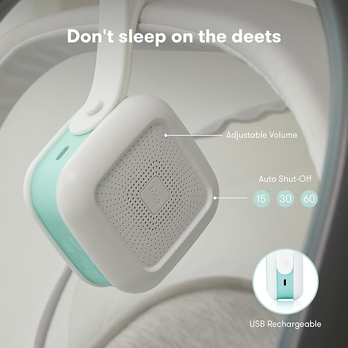 Frida Baby 2-in-1 Portable Sound Machine for Baby + Nightlight | White Noise Sound Machine for Baby with 5 Soothing Sounds & 3 Nightlight Modes | Travel Sound Machine Attaches to Strollers, Car Seats