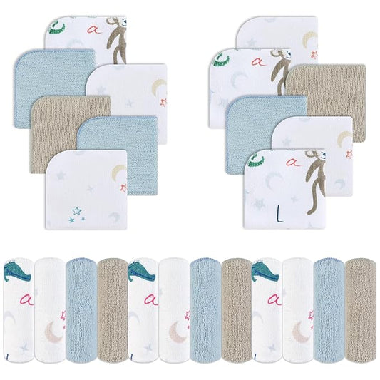 Viviland Baby Washcloths 24 Pack, Toddler Wash Cloths for Bath, Super Soft & Absorbent Bath Towel for Newborn and Infants, Baby Towels Care for Baby's Sensitive Skin