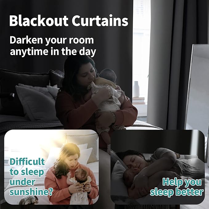 BGment Blackout Curtains for Bedroom 84 Inch Length 2 Panels Set, Thermal Insulated Bedroom Curtains Soundproof Room Darkening Window Curtain Drapes, Each Grommet Curtains 42 Inch Wide, Beige