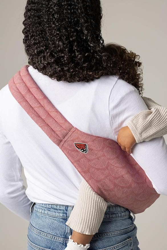 Mabē Monarch Toddler Sling Carrier – Ergonomic Hip Carry Support for Toddlers – Adjustable and Breathable Sling for Easy Up/Down & Comfortable Holding (16–45 lbs, Mauve Wings)
