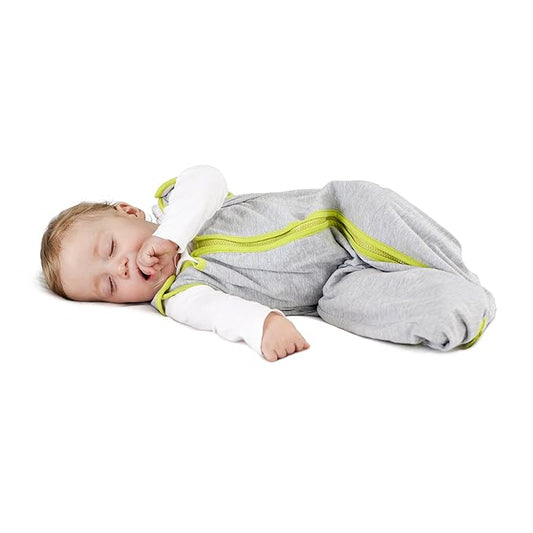 Baby Deedee 100% Cotton Sleeping Sack, Baby Sleeping Bag Wearable Blanket, Sleep Nest Lite, Infant and Toddler, Heather Gray Lime, Large (18-36 Months)
