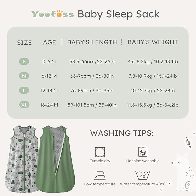 Yoofoss Baby Sleep Sack 18-24 Months with Plush Dots, 2 Pack TOG 1.5 Fleece Baby Wearable Blanket with 2-Way Zipper, Organic Cotton Fabric Toddler Sleeping Sack, (X-Large)