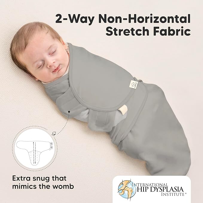 3-Pack Organic Baby Swaddle Sleep Sacks - Swaddles for Newborns, Infant 0-3 Months, Baby Girls, Boys, Soft & Snug Newborn Sleep Sack, Nursery Swaddling Blankets (Ripple)
