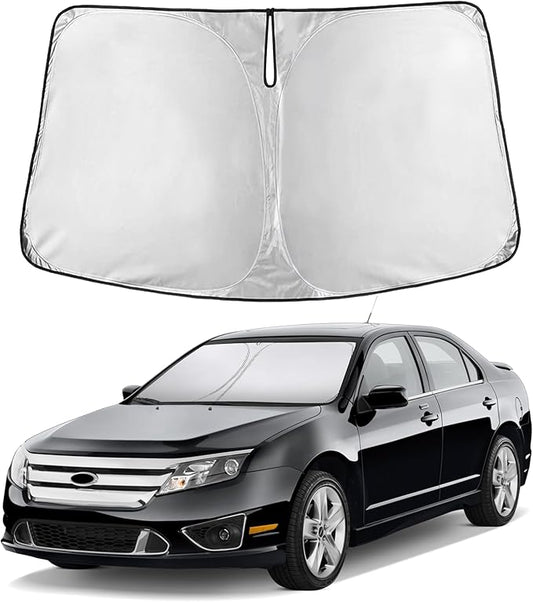 EcoNour Windshield Sun Shade Compatible for Ford Fusion 2006-2012 Front Window Sunshade Foldable Sun Visor UV & Heat Blocking Protection