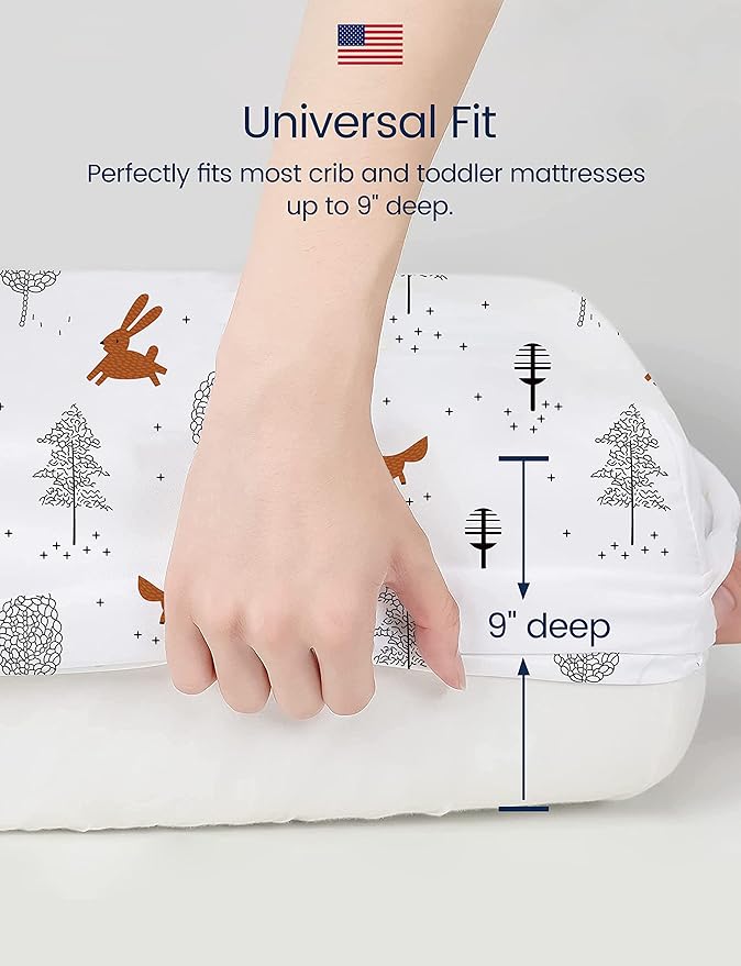 TotAha Premium Stretchy Crib Sheets (2-Pack)-Hypoallergenic, Silky Comfort, Buttery Soft, Calming Effect, All-Season Jersey-Knit Sheets, 9'' Extra Deep Pocket(Meredith Allover Floral & Pale Pink)