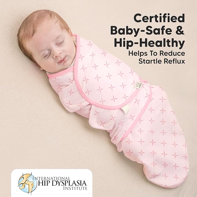 Baby Swaddle Sleep Sacks with Zipper - 3-Pack Swaddles for Newborns 3-6 Months, Infant, Baby Girls, Boys, Soft & Durable Newborn Sleep Sack, Easy Diaper Change Swaddling Blanket (Blossom, L)