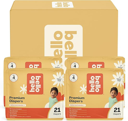 Hello Bello Diapers, Size 4 (22-37 lbs) Wild Cats, 84 Count Value Pack of Premium Disposable Baby Diapers, Hypoallergenic with Soft, Cloth-Like Feel