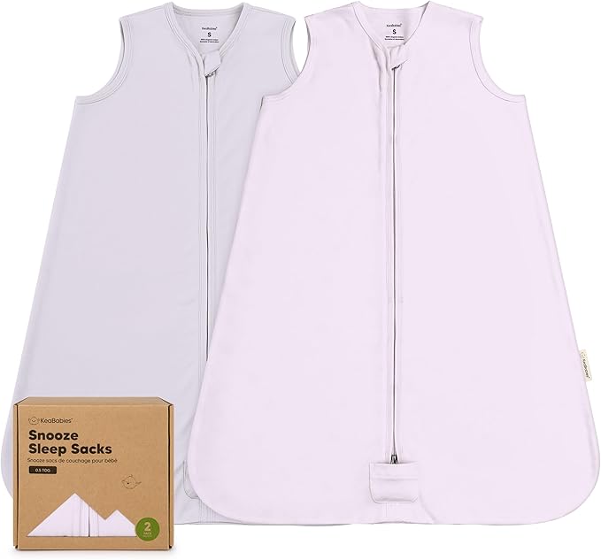 2-Pack Baby Sleep Sacks, Zipper Wearable Blanket - 0.5TOG Organic Cotton, Lightweight, Soft Cozy Infant Sleeping Sack 3-6 months, Easy to Wear Small Newborn Transition Swaddles Sleepsacks (Lilac)