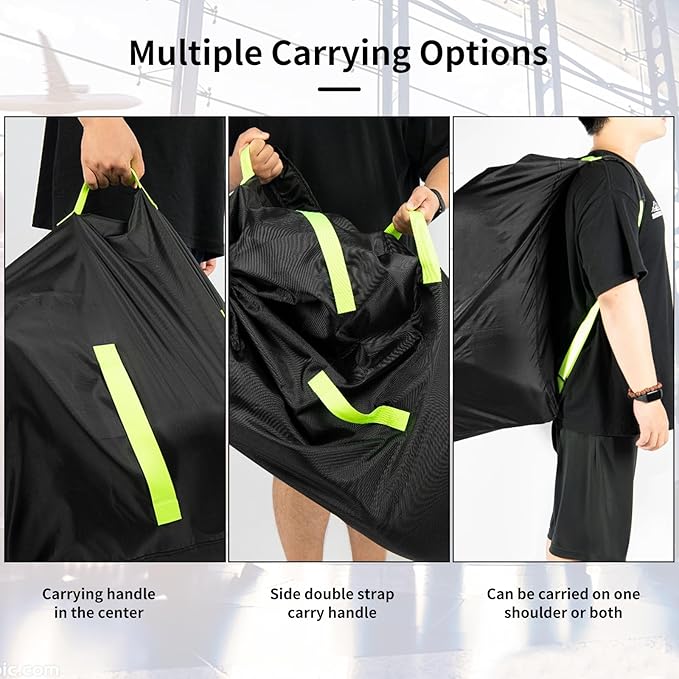 Car Seat Bag for Airplane Travel,Durable Padded Cover with Green Shoulder Straps, Fits All Car Seats, Includes 2 Luggage Tags, Waterproof Travel Bag for Air Travel