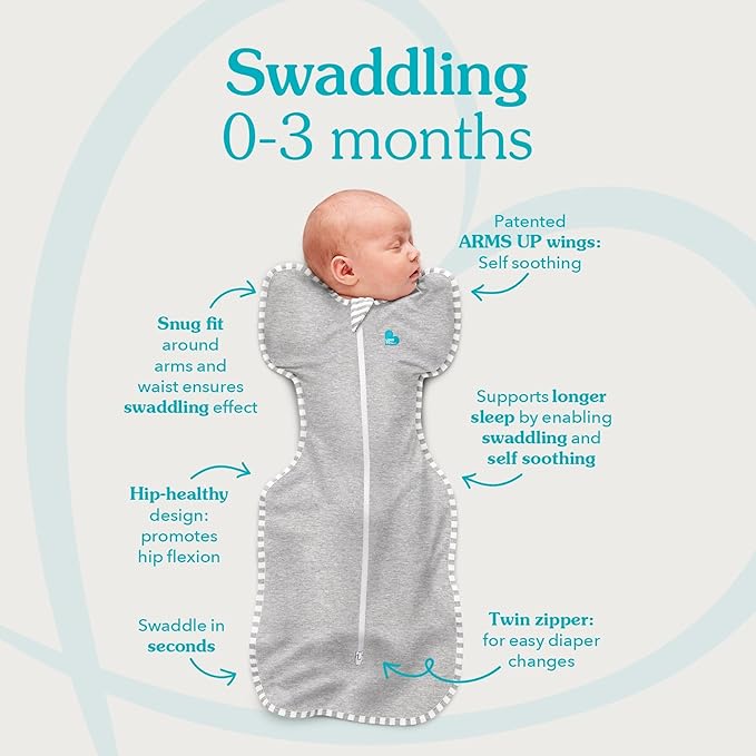 Love to Dream Organic Swaddle, Baby Sleep Sack, Swaddle Up Self-Soothing Swaddles for Newborns, Get Longer Sleep, Snug Fit Helps Calm Startle Reflex, 1.0 Tog Sleep Sack, 8-13lbs, Mint