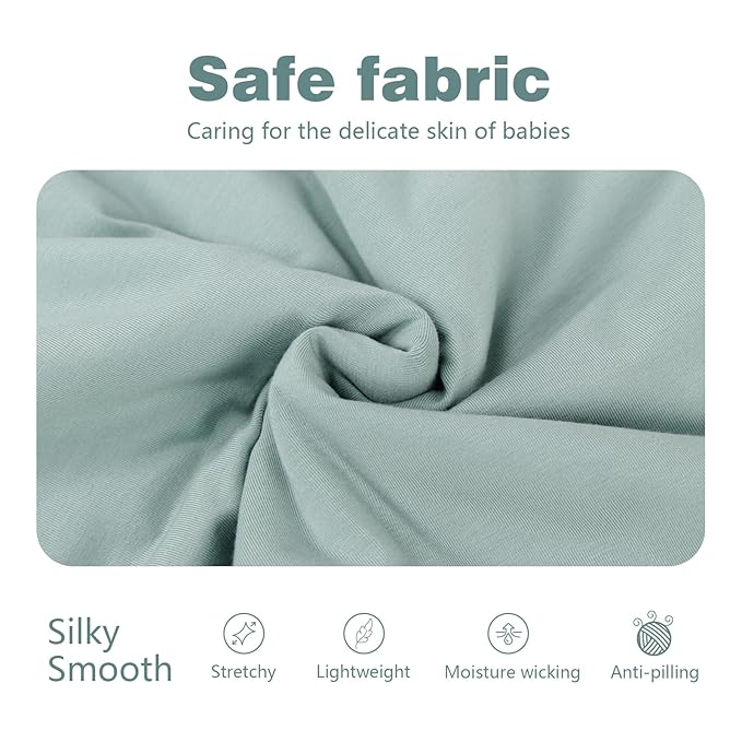 Mosebears Unisex Baby Sleep Sack 1.0 TOG, Supersoft Rayon Made from Bamboo Wearable Blanket with 2-Way Zipper(Sage,0-6 Months)