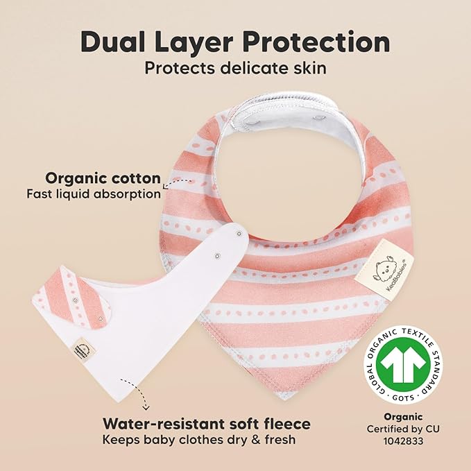 KeaBabies 8-Pack Organic Baby Bandana Bibs for Girls - Super Absorbent Triangle Baby Bibs for Drooling and Teething Infant, 100% Cotton Extra Soft for Newborn, Infant 0-36 Months (Sweet Charm)