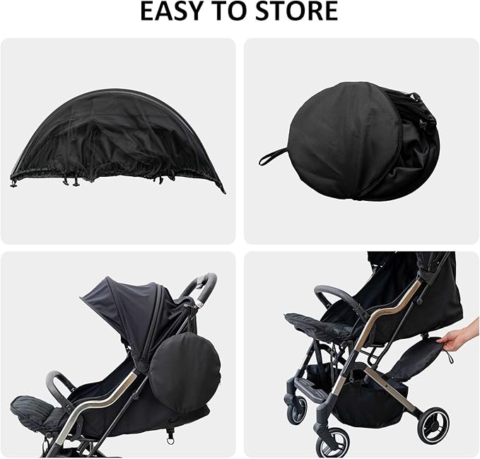 2-in-1 Stroller Cover, Baby Mosquito Net for Stroller with Sun Shade, Stroller Accessories - UV Protection & Breathable 3D Mesh with Two-Way Zipper, Universal Fit Most Stroller