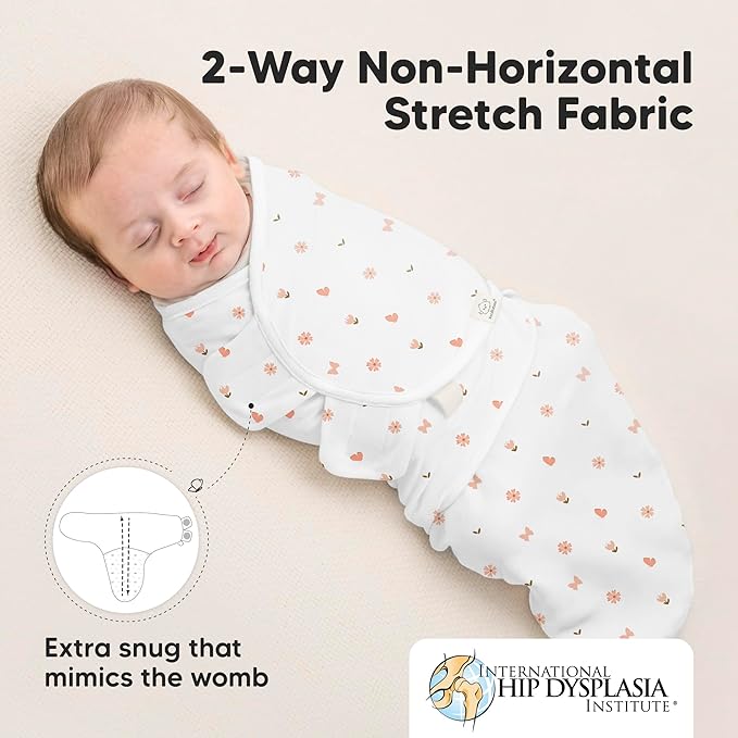 3-Pack Organic Baby Swaddle Sleep Sacks - Swaddles for Newborns, Infant 3-6 Months, Baby Girls, Boys, Soft & Snug Newborn Sleep Sack, Nursery Swaddling Blankets (Butterflies, L)