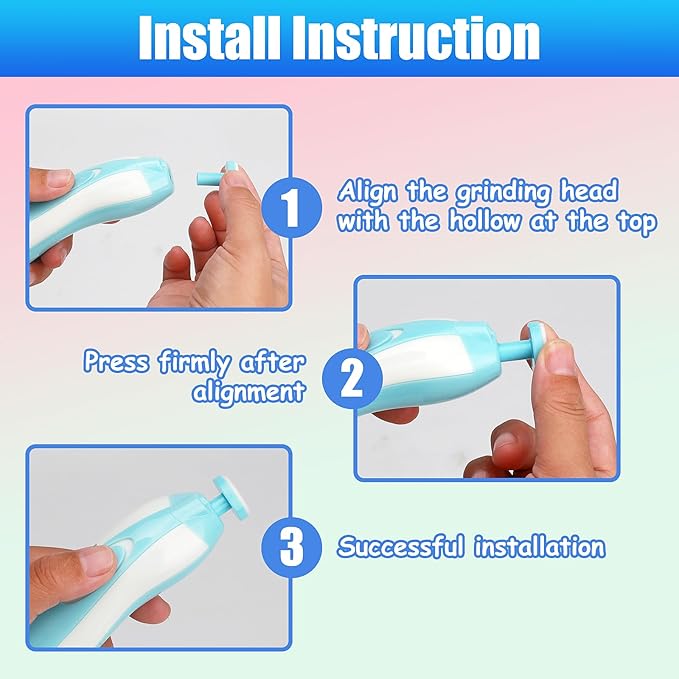 12 Pieces Baby Nail File Pads Nail Trimmer Replacement Pads Electric Baby Nail Grinding Heads for Standard Electric Kid Nail Trimmer Suits to Newborn Infant Toddler (Blue)
