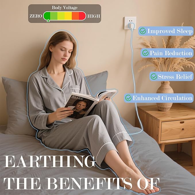 Ali King Grounding Sheets - California King Size, Soft Cotton with Silver Fiber, 15'' Deep Pocket Earth Grounding Fitted Bed Sheets for Improved Sleep (Light Gray, California King 72''*84''*15'')