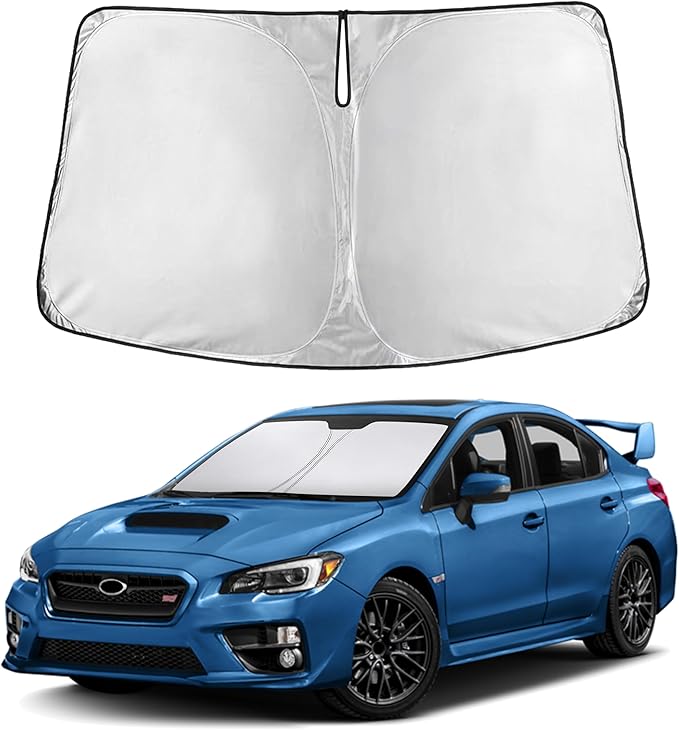 EcoNour Windshield Sun Shade Compatible for Subaru Impreza WRX 2008-2015 Front Window Sunshade Foldable Sun Visor UV & Heat Blocking Protection