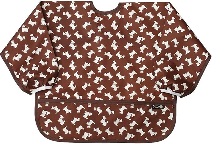 Plie Long Sleeve Waterproof Bib for Toddlers – Soft Feeding Smock for Baby Mealtime, Self-Feeding, BPA-Free, Easy Clean