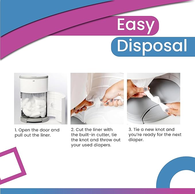 Pack of 4 +1 More Diaper Refill Liners Refills Compatible with DEKOR CLASSIC Diaper Pails Exclusive 30% Extra Thickness Diaper Pail Refills with Powerful Odor Elimination Leakage-proof, Powder Scent