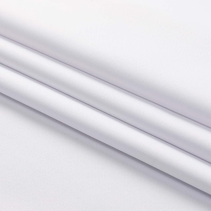 Aiyufeng Pure White Curtains for Bedroom 45 Inches Long 2 Panels Set, Room Darkening Window Treatment, Short Curtain Drapes, Soft Touching Casual Rod Pocket Privacy Curtains, W40 x L45 Inch
