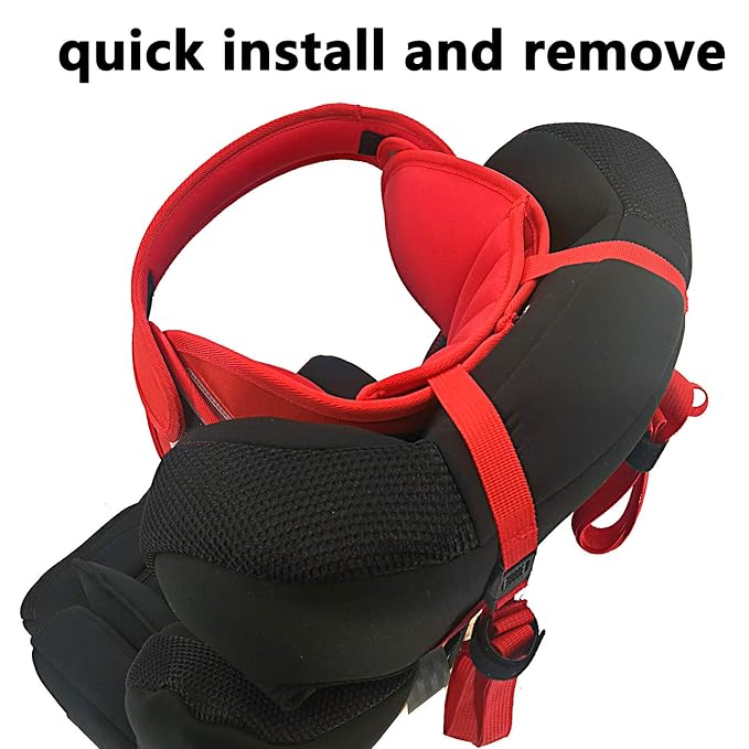 Adjustable Child Car Seat Head Support, Universal Suitable for Both Children and Adults, Head Protect Pad on Child Car Seat, Safety Car Sleeping Headrest for Child, Infants, Toddlers and Adults (Red)