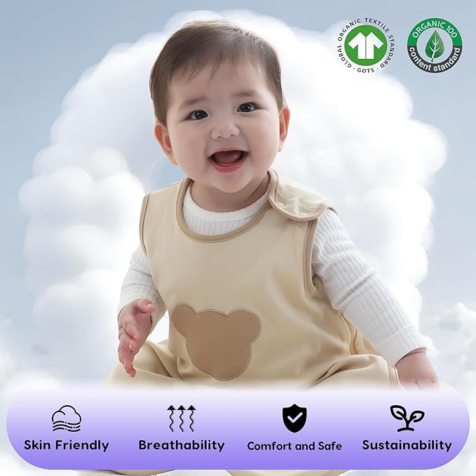 Aomloge PuppyNap Sleep Sack 6-12 Months, 0.5 Tog Wearable Blanket Baby fits Newborns and Infants, Toddler Sleep Sack with 2-Way Zipper