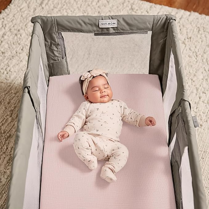 lulumoon Fitted Pack and Play Sheets: Soft Muslin Cotton Mini Crib Sheets - Neutral Colors for Boys and Girls
