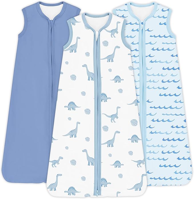 TOTCHILL Baby Sleep Sack 0.5 TOG, Lightweight Breathable Wearable Blanket with Zipper, 0-3-6-12-24M-4T, 3-Pack