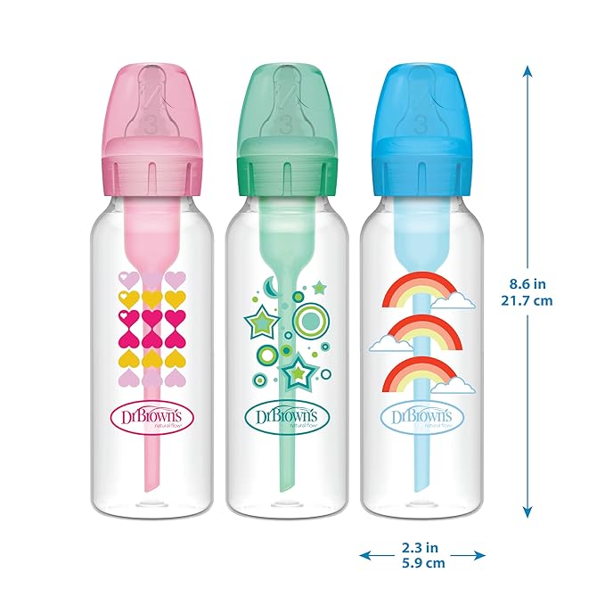 Dr. Brown's Options+ Narrow Bottle to Sippy Baby Bottle Start Kit, Single, Blue, 8 Ounce (Pack of 2)