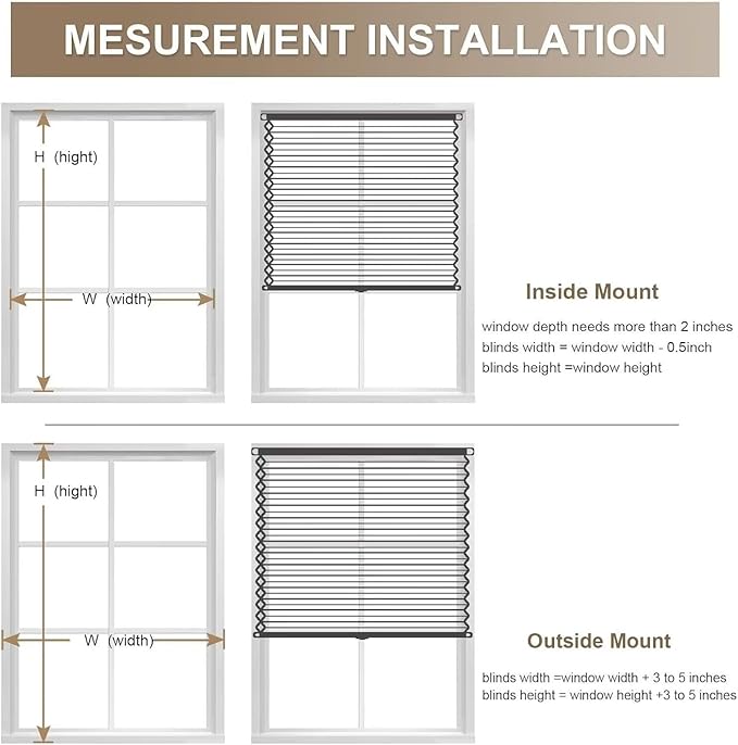 MYshade Cordless Blackout Cellular Shades, 1.5" Honeycomb Window Blinds for Bedroom & Nursery, Thermal Insulated, Noise Reducing, Privacy Shades, Inside or Outside Mount (40" W x 64" H, Black)