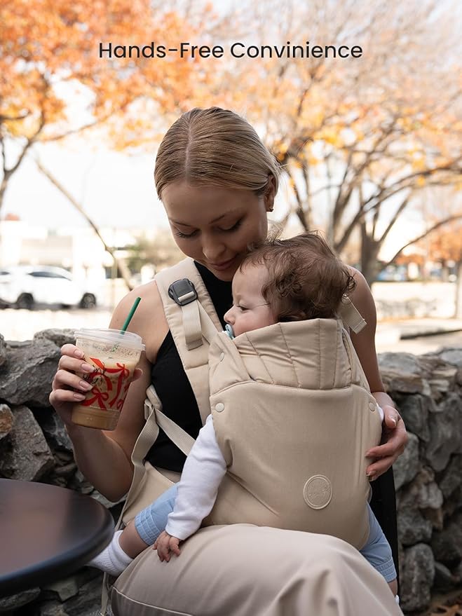 GROWNSY Baby Carrier, One-Click Release Clasp for Easy to Wear, Cozy Wraps Carrier Newborn to Toddler with Head Support(7-44lbs), Ergonomic & Lightweight for Infant to Toddler, Khaki