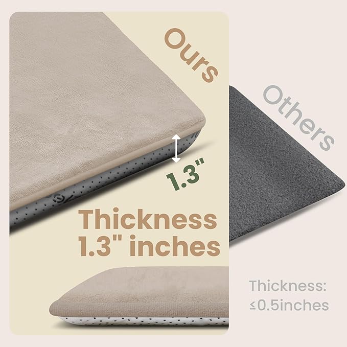 Baby Play Mat for Floor,Extra Large 59"×71" Playpen Mat for Tummy Time,Thicker Padded Elasti Foam Activity Mats for Toddler,Infant,Kids,Water Repellent Ultra Soft Velvet,Non-Slip Backing Safe for Crawling,Nursery & Playroom(Beige)