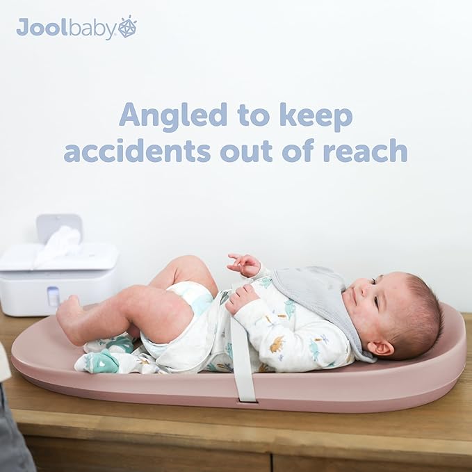 Jool Baby Waterproof Baby Changing Pad - Easy to Clean, Lightweight & Portable - Large Foam Cushion for Comfort (Rose)