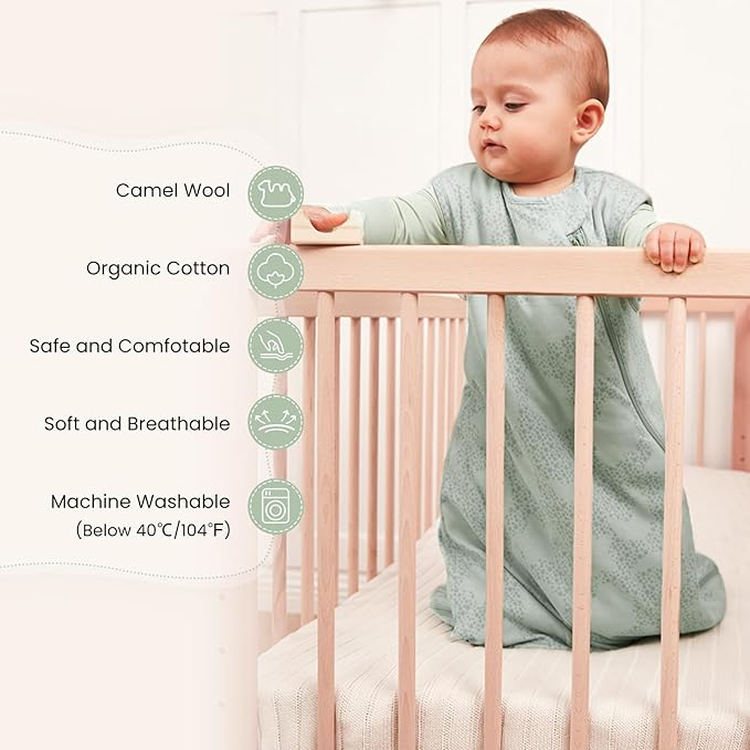 kaiya baby Unisex Sleeping Bag for Babies and Toddlers 1.0 Tog Sleep Sack 0-6 Months, Newborn Sleep Sack, Wearable Blanket Baby, One Piece Sleeveless Sleep Sack, Gifts for Baby