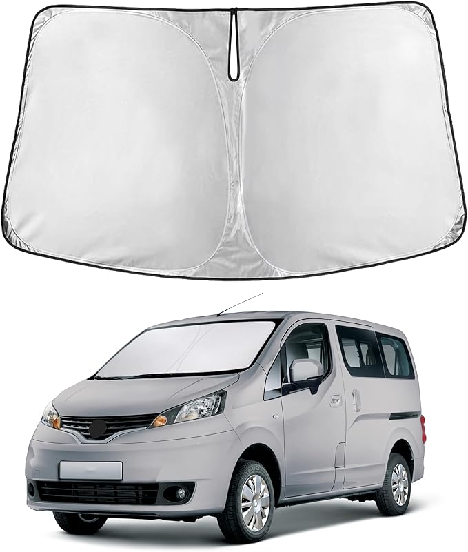 Econour Windshield Sunshade for Nissan NV200 2014-2019 2020 2021, Sun Visor for Front Windshield & Window Sun Shade Cover, UV Heat Blocker & Protector, Car Accessories