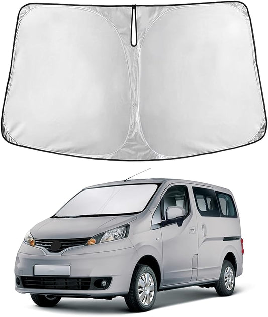 Econour Windshield Sunshade for Nissan NV200 2014-2019 2020 2021, Sun Visor for Front Windshield & Window Sun Shade Cover, UV Heat Blocker & Protector, Car Accessories