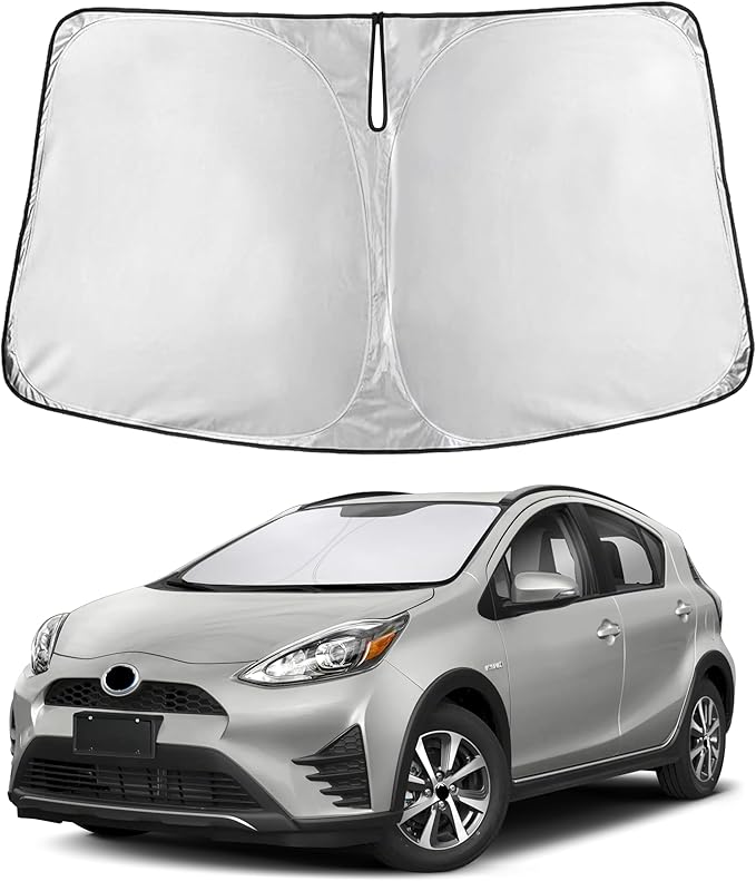 Econour Windshield Sunshade for Toyota Prius C 2012-2017 2018 2019, Sun Visor for Front Windshield & Window Sun Shade Cover, UV Heat Blocker & Protector, Car Accessories