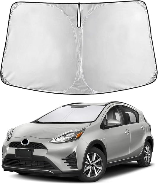 Econour Windshield Sunshade for Toyota Prius C 2012-2017 2018 2019, Sun Visor for Front Windshield & Window Sun Shade Cover, UV Heat Blocker & Protector, Car Accessories