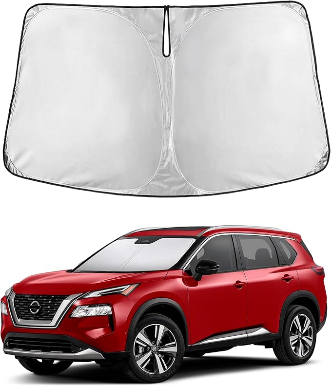 Econour Windshield Sunshade for Nissan Rogue 2021-2024 2025 2026, Sun Visor for Front Windshield & Window Sun Shade Cover, UV Heat Blocker & Protector, Car Accessories