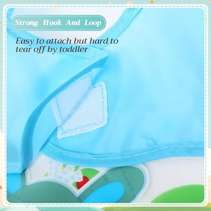 Tarpop Long Sleeve Bibs Infant Smocks Multi Pack Waterproof Soft Sleeved Bibs for Babies Toddler Eating Feeding