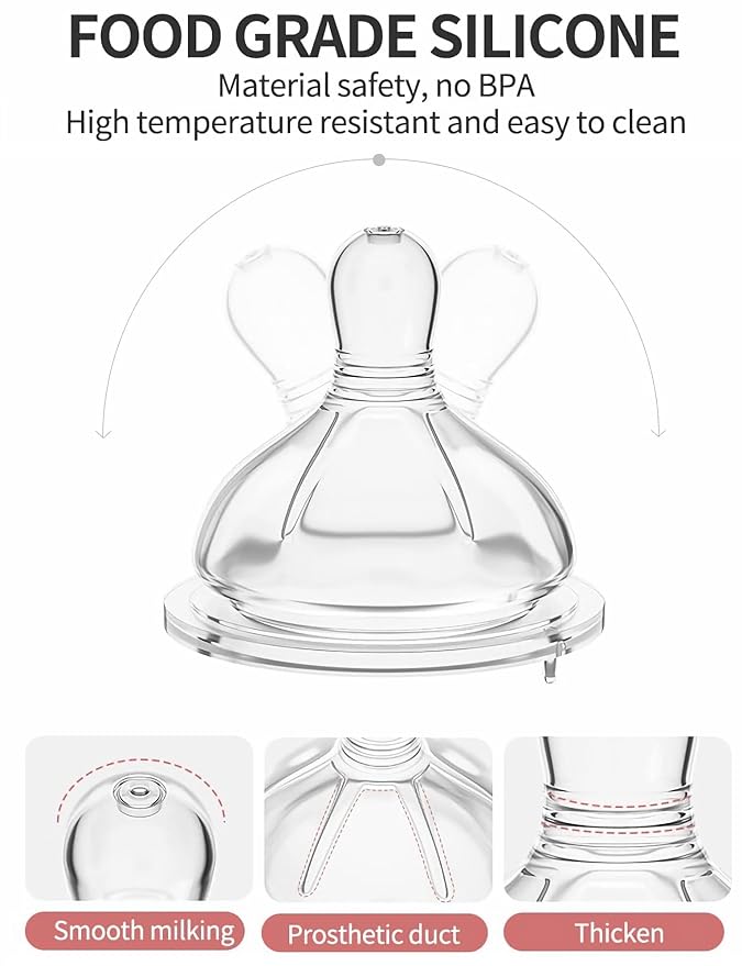 Oberni Glass Baby Bottles,Anti Colic Breastfeeding Bottle with Natural Response Nipple Size S,Wide Neck Slow Flow Baby Bottle for Baby,Newborn,Preemie 0-3 0-6 Month,BPA Free (Pink, 1 Pack, 4 Ounce)