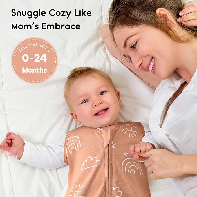 Yoofoss Baby Sleep Sack 0-6 Months TOG 1.0 Baby Wearable Blanket, 2 Pack 100% Organic Cotton Infant Toddler Sleeping Sack 2-Way Zipper Lightweight Sleep Sack