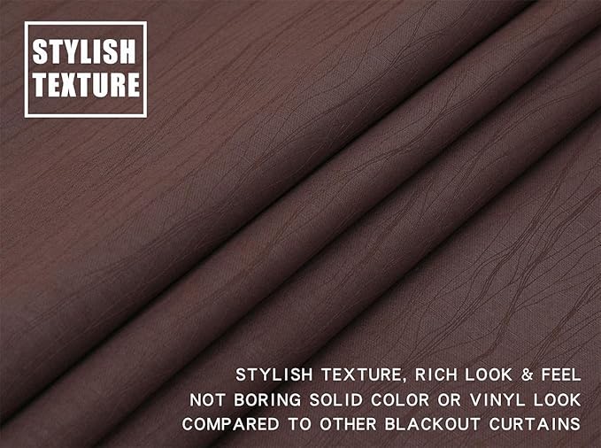 G2000 100% Blackout Curtains for Bedroom Living Room Curtains 84 Inches Long Chocolate Brown Curtains Room Darkening Window Grommet Curtain Thermal Lined Insulated Light Blocking Noise Reduce 2 Panels