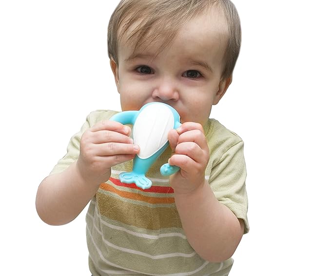 Smily Mia Narwhal Silicone Baby Teething Toys for 3-6 6-12 Months, Teething Relief Toys, Food Grade Silicone Teether Baby Toys, Sensory Toys for Teething Babies, Baby Essential, BPA Free, Purple