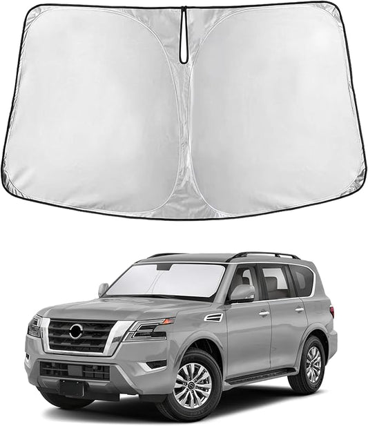 Econour Windshield Sunshade for Nissan Armada 2017-2022 2023 2024, Sun Visor for Front Windshield & Window Sun Shade Cover, UV Heat Blocker & Protector, Car Accessories