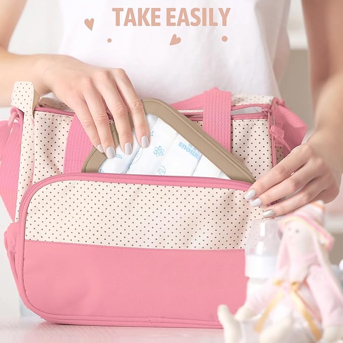 5PCS Clear Toiletry Bag,TSA Approved Travel Makeup Pouch with Zipper for Cosmetics and Toiletries，Diaper Bag Organizer Pouch Set，Women's Purse Organizer and Clear Car Bag