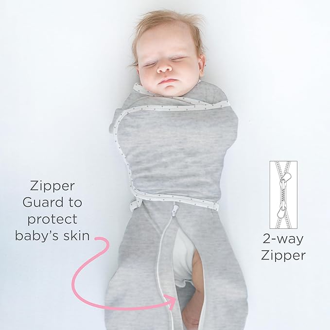 SwaddleDesigns 6-Way Omni Swaddle Sack Arms Up Swaddle for Newborn, More Options to Calm Startle Reflex, Improves Sleep, Easy Transition Baby Sleep Sack, Small, 0-3 Mo, 6-12 lbs, Heathered Denim