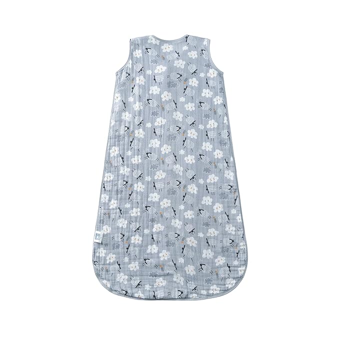 TADO MUSLIN Baby Sleep Sack 2-4 T Baby Wearable Blanket 100% Organic Cotton 0.5 TOG Toddler Sleep Sacks 2- Way Zipper Soft 4 Layers Muslin 2T 3T 4T Sheep Grey