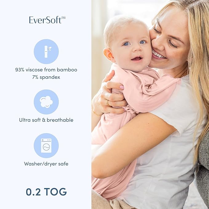 SleepingBaby Bamboo Zipadee-Zip Transition Swaddle – EverSoft Wearable Blanket with Two-Way Zipper for Easy Diaper Changes, Small 4-8 months, Dusty Rose