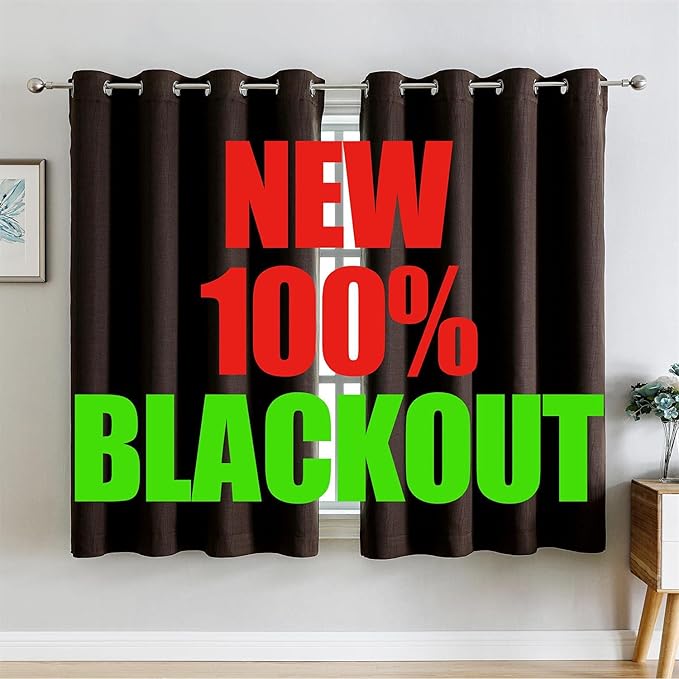 G2000 100% Blackout Curtains for Bedroom Living Room Curtains 63 Inch Length Chocolate Brown Curtains Room Darkening Window Grommet Curtain Thermal Lined Insulated Light Blocking Noise Reduce 2 Panels
